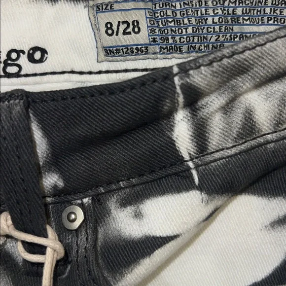 NWT ROCKS&INDIGO Black and White Tie-Dye Jeans - Picture 2 of 4
